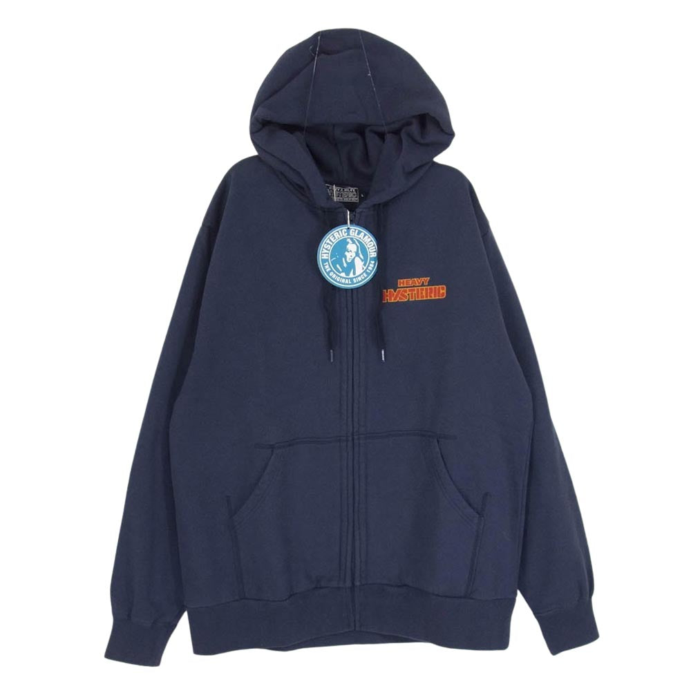 HYSTERIC GLAMOUR ヒステリックグラマー 02243CF02 HEAVY HYSTERIC パーカー ネイビー系 L【極上美品】【中古】