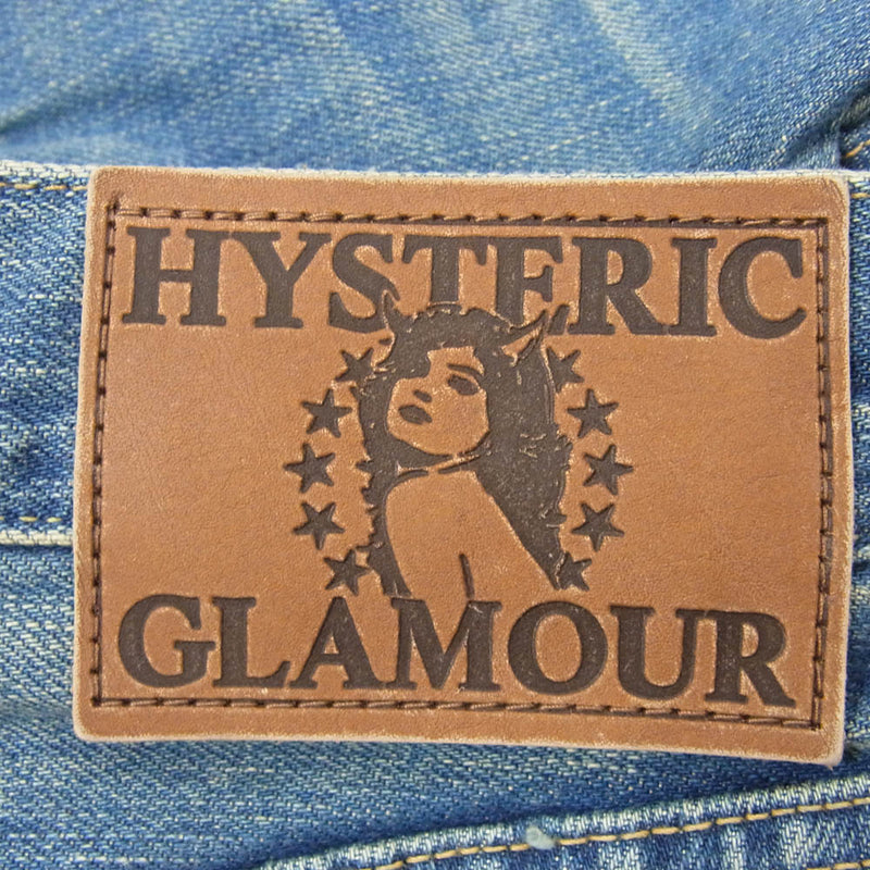 HYSTERIC GLAMOUR ヒステリックグラマー 02243AP54 VIXEN GIRL刺繍 ガール刺繍 スリム ストレート デニム インディゴブルー系 32【極上美品】【中古】