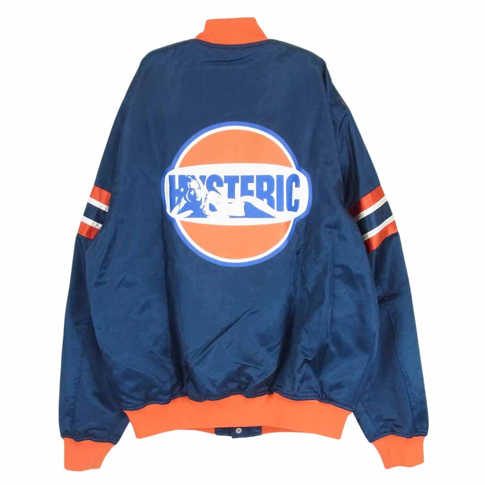 HYSTERIC GLAMOUR ヒステリックグラマー 02243AB04 HYSTERIC DUST スタジャン ネイビー系 L【新古品】【未使用】【中古】