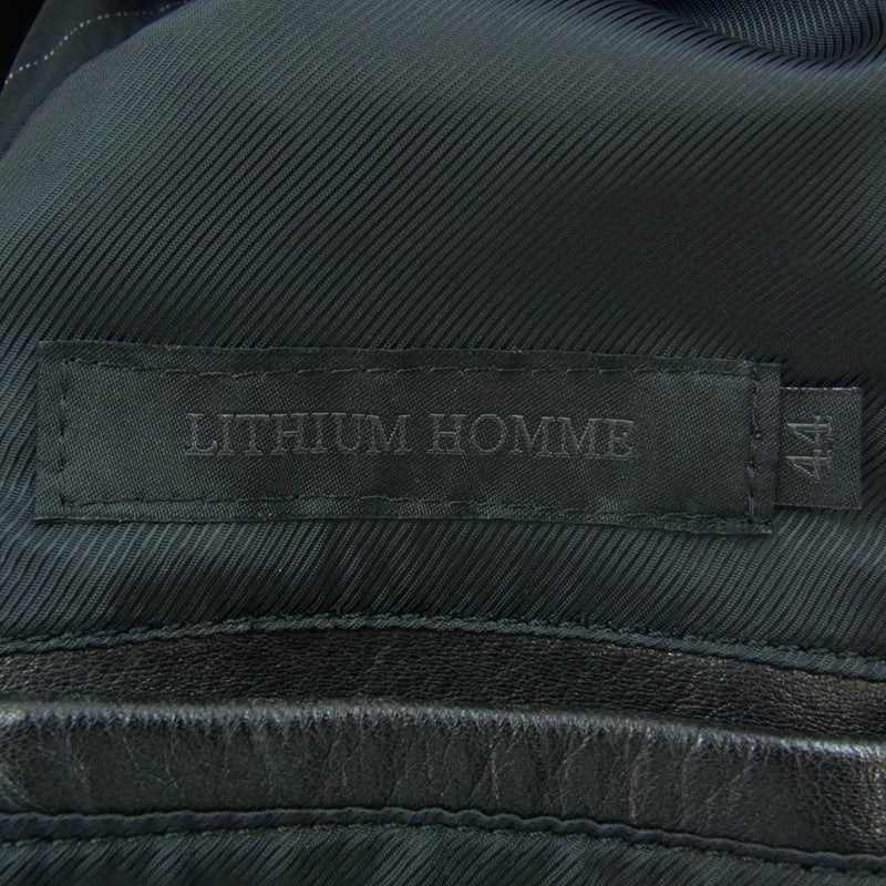 LITHIUM HOMME リチウムオム LH28-0104 シングル ライダース レザー ジャケット ブラック系 44【中古】