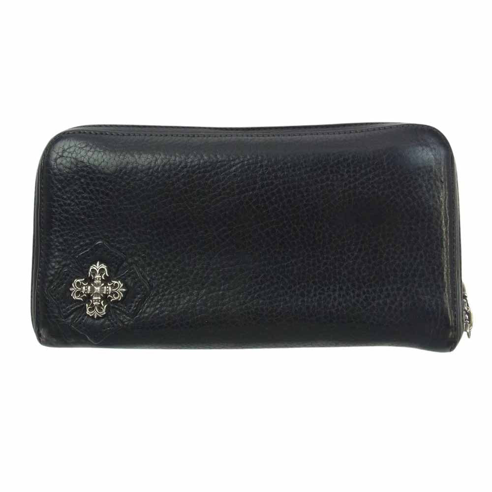 CHROME HEARTS クロムハーツ（原本無） REC F ZIP #2 FLG レック フィリグリークロス レザーラウンドジップロングウォレット 長財布 ブラック系【中古】