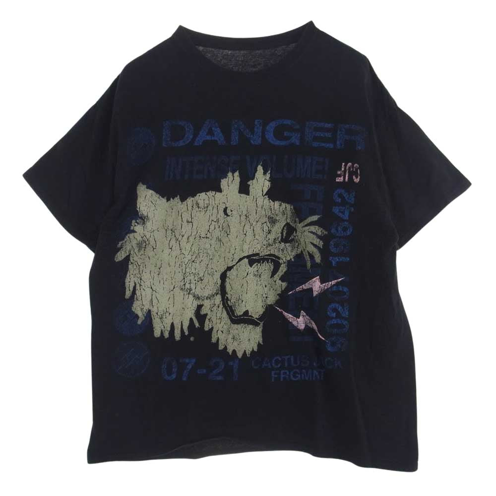 CACTUS JACK カクタスジャック Travis Scott FOR FRAGMENT DANGER TEE フラグメント 半袖 Tシャツ  ブラック系 L【中古】