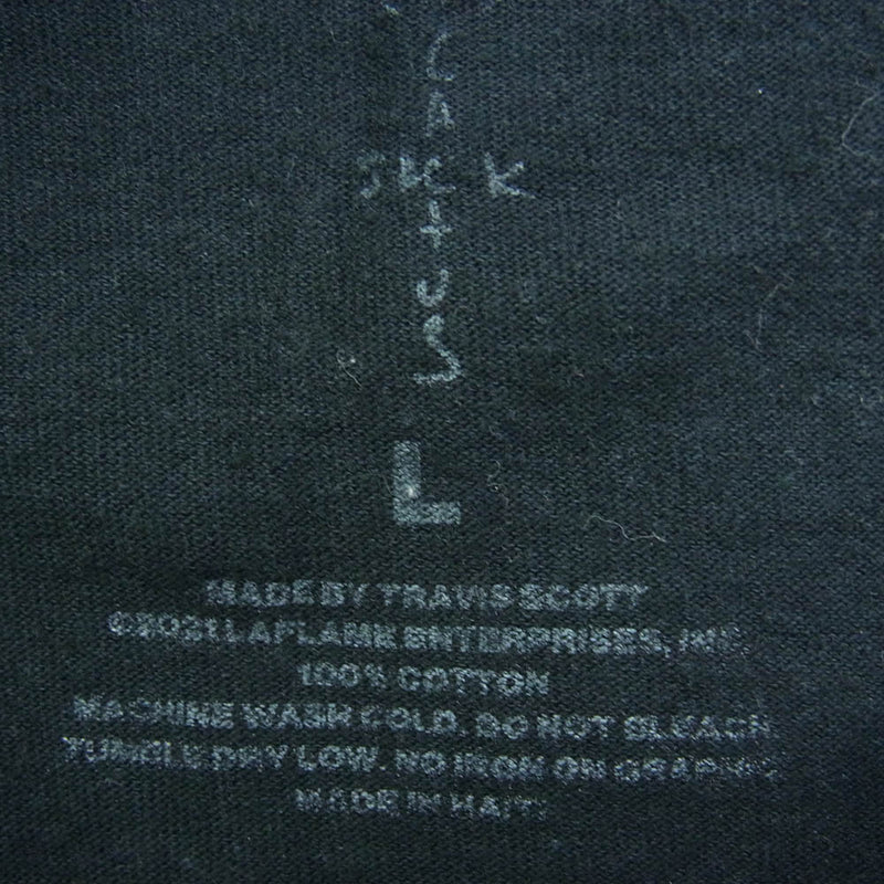 CACTUS JACK カクタスジャック Travis Scott FOR FRAGMENT DANGER TEE フラグメント 半袖 Tシャツ ブラック系 L【中古】