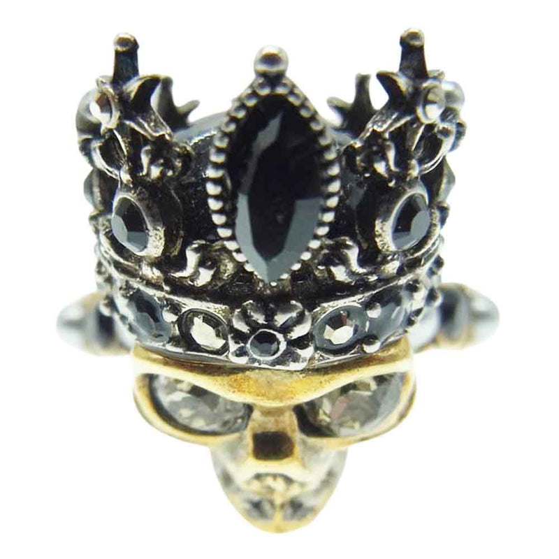 Alexander McQueen アレキサンダーマックイーン Queen Skull Ring クイーン スカル リング ゴールド系 14号【中古】