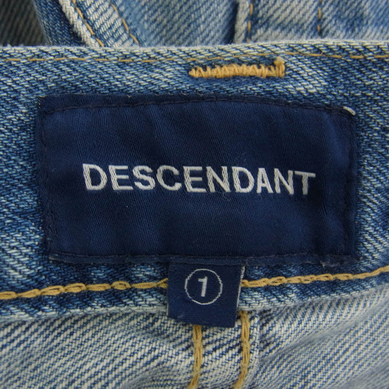 DESCENDANT ディセンダント DIN-4 DAMAGE JEANS ダメージ加工 リペア加工 デニム パンツ インディゴブルー系 1【中古】