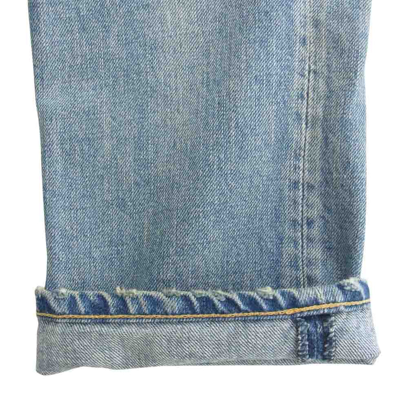 DESCENDANT ディセンダント DIN-4 DAMAGE JEANS ダメージ加工 リペア加工 デニム パンツ インディゴブルー系 1【中古】