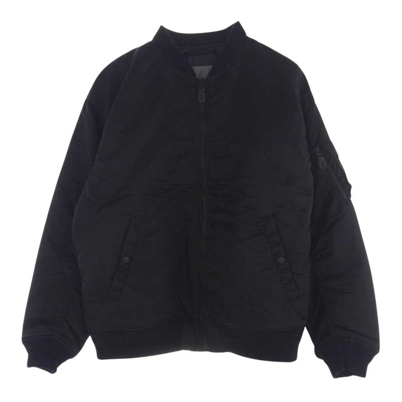 Yohji Yamamoto POUR HOMME ヨウジヤマモトプールオム × NEIGHBORHOOD ネイバーフッド 23SS MA-1 バックロゴプリント ブルゾン ブラック系 XL【中古】