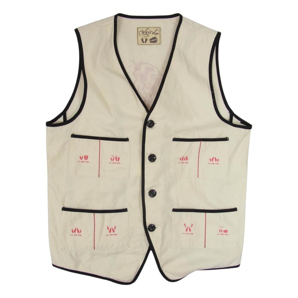 WEIRDO ウィアード 16SS WRD-16-SS-06 SEXY COMIC  VEST セクシー コミック ベスト オフホワイト系 S【中古】