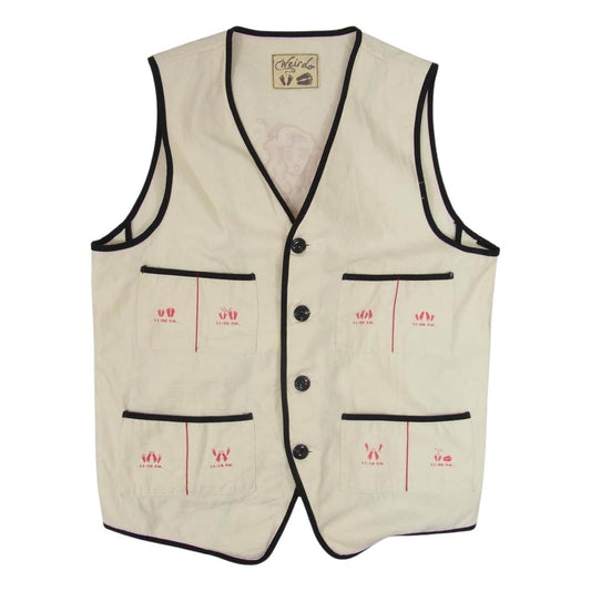 WEIRDO ウィアード 16SS WRD-16-SS-06 SEXY COMIC  VEST セクシー コミック ベスト オフホワイト系 S【中古】