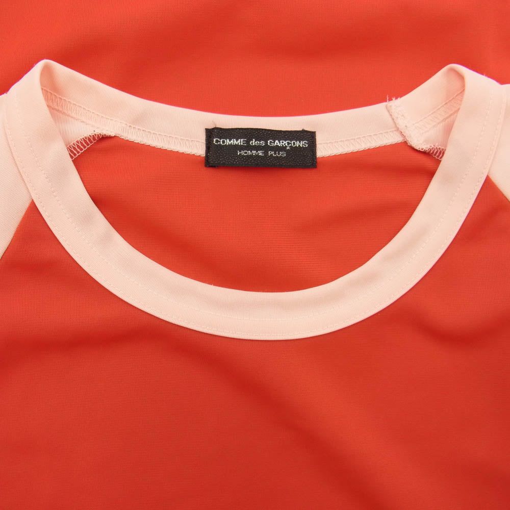 COMME des GARCONS HOMME PLUS コムデギャルソンオムプリュス AD1995 PT-100290 90s ヴィンテージ アーカイブ 切り替え ラグラン ジャージ 半袖 Tシャツ レッド系【中古】