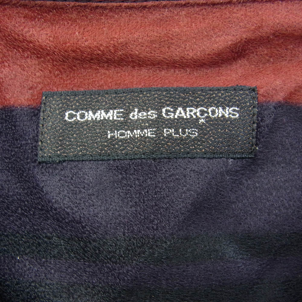 COMME des GARCONS HOMME PLUS コムデギャルソンオムプリュス AD1995 PB-100400 ヴィンテージ アーカイブ ストライプ 半袖 シャツ ワインレッド系 パープル系【中古】