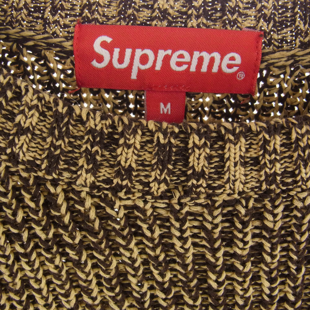 Supreme シュプリーム 21AW Melange Rib Knit Sweater スモールボックスロゴ リブ ニット セーター ブラウン系 M【極上美品】【中古】