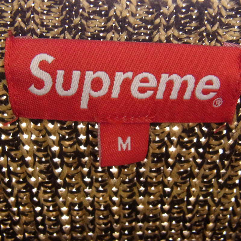 Supreme シュプリーム 21AW Melange Rib Knit Sweater スモールボックスロゴ リブ ニット セーター ブラウン系 M【極上美品】【中古】