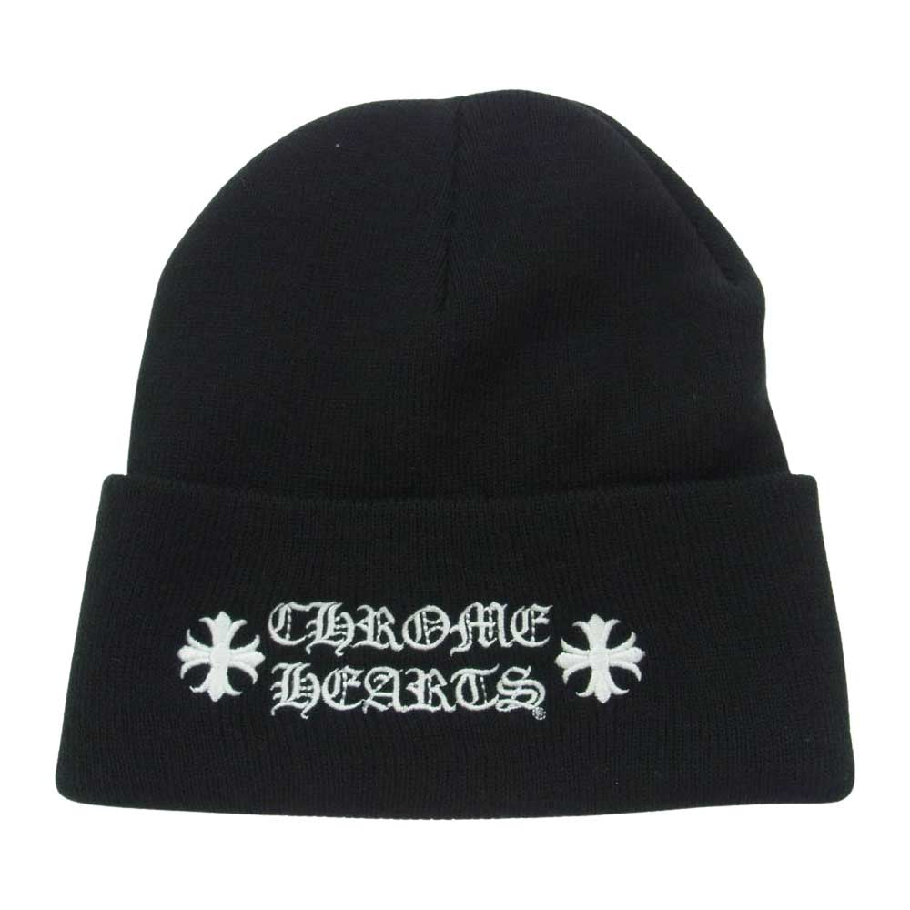 CHROME HEARTS クロムハーツ（原本無） 国内正規品 WOOL WATCH CAP ウール ワッチ キャップ CHプラス ニットキャップ ビーニー ブラック系 OS【新古品】【未使用】【中古】