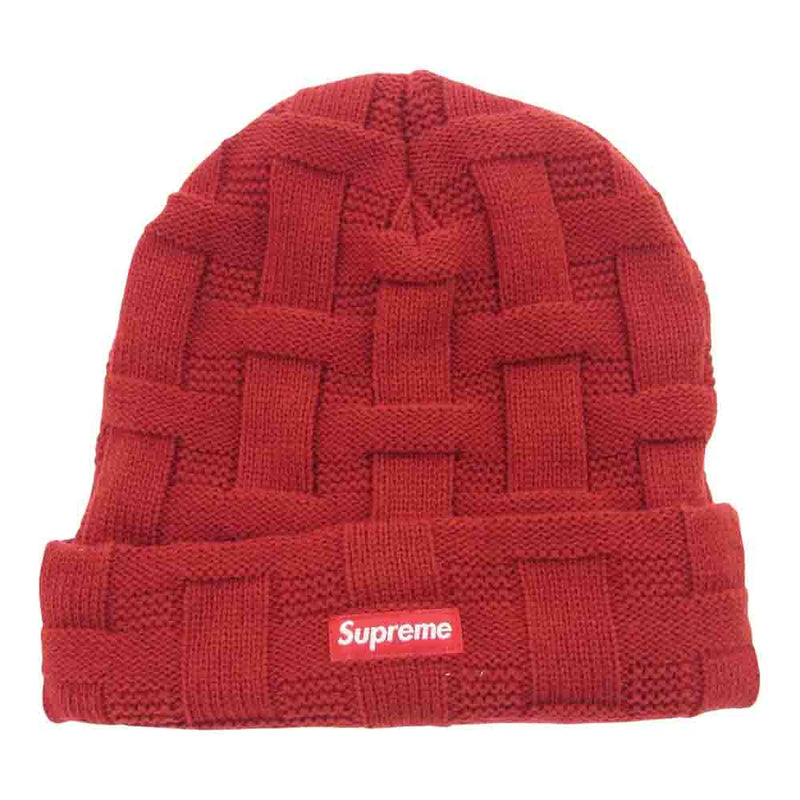 Supreme シュプリーム 19AW Basket Weave Beanie バスケット ウィーブ ビーニー ニットキャップ レッド系【中古】