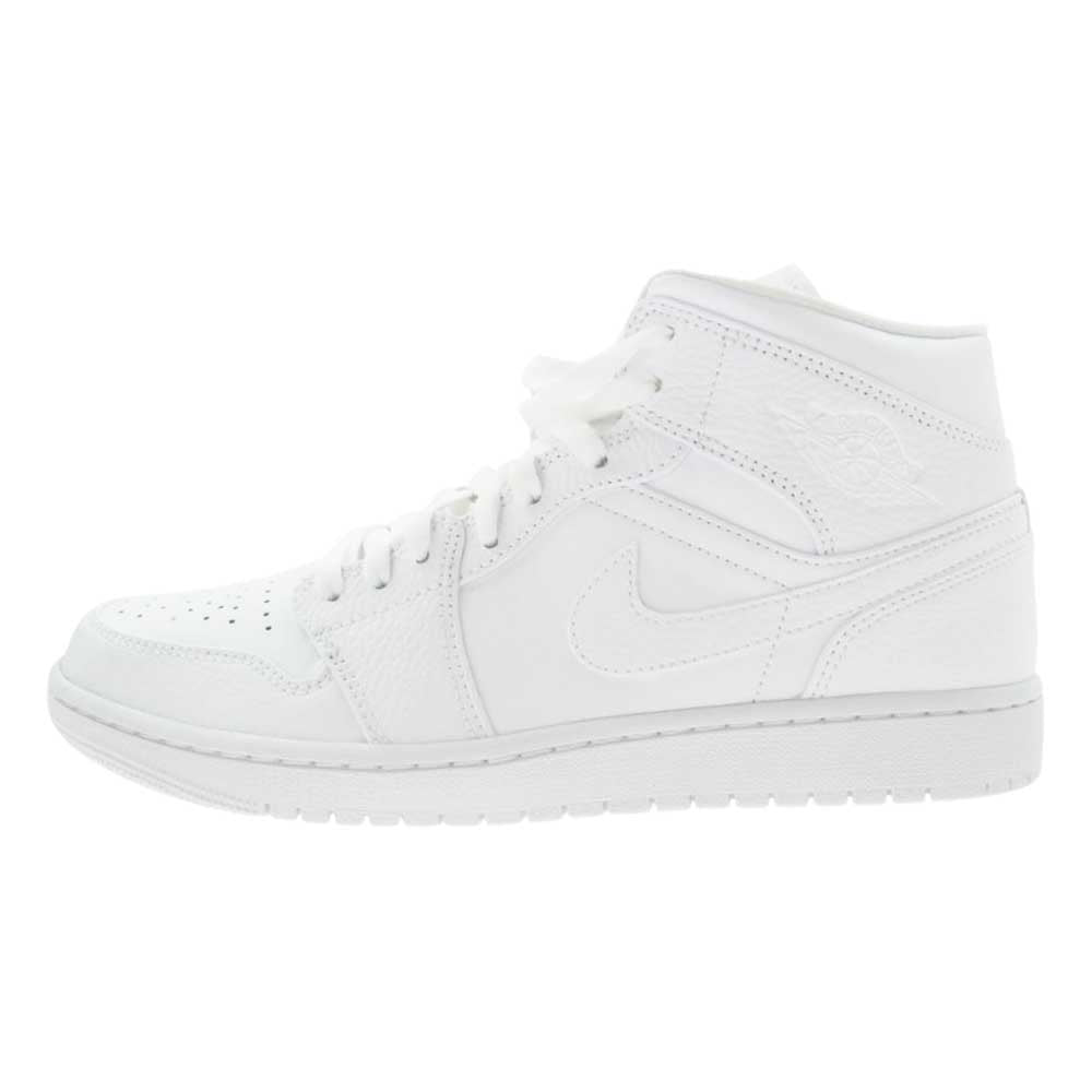 NIKE ナイキ 554724-130 Air Jordan 1 Mid エアジョーダン ミッド Triple White トリプル ホワイト ハイカット スニーカー ホワイト系 27.5cm【極上美品】【中古】