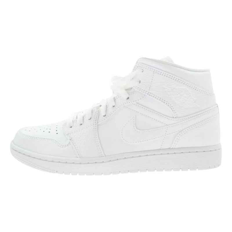 NIKE ナイキ 554724-130 Air Jordan 1 Mid エアジョーダン ミッド Triple White トリプル ホワイト ハイカット スニーカー ホワイト系 27.5cm【極上美品】【中古】