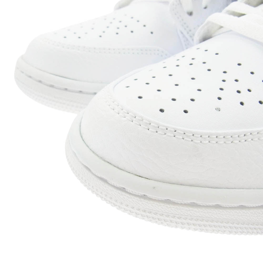 NIKE ナイキ 554724-130 Air Jordan 1 Mid エアジョーダン ミッド Triple White トリプル ホワイト ハイカット スニーカー ホワイト系 27.5cm【極上美品】【中古】