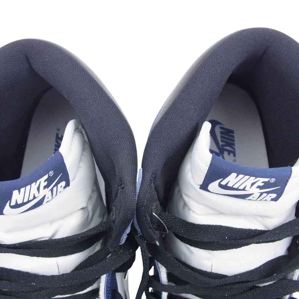 NIKE ナイキ DZ5485-401 Air Jordan 1 Retro High OG Midnight Navy エアジョーダン1 レトロ ハイ OG ミッドナイトネイビー スニーカー ホワイト系 ネイビー系 29.5cm【美品】【中古】