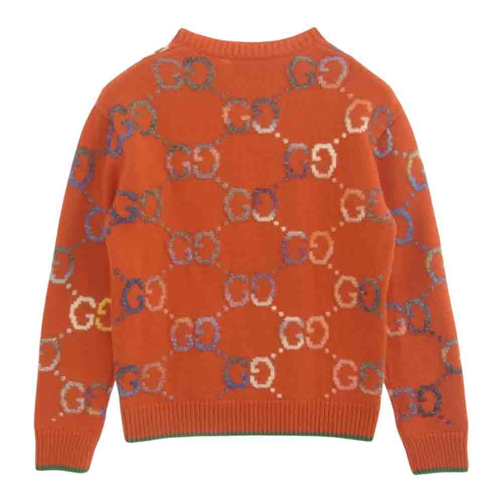 GUCCI グッチ 694774 GG Wool Jacquard Sweater ウール ジャカード セーター オレンジ系 XS【中古】
