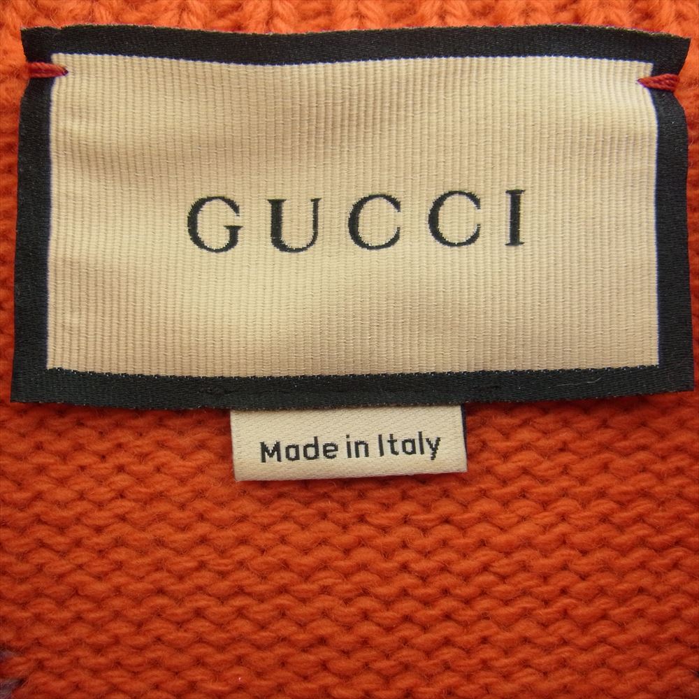 GUCCI グッチ 694774 GG Wool Jacquard Sweater ウール ジャカード セーター オレンジ系 XS【中古】