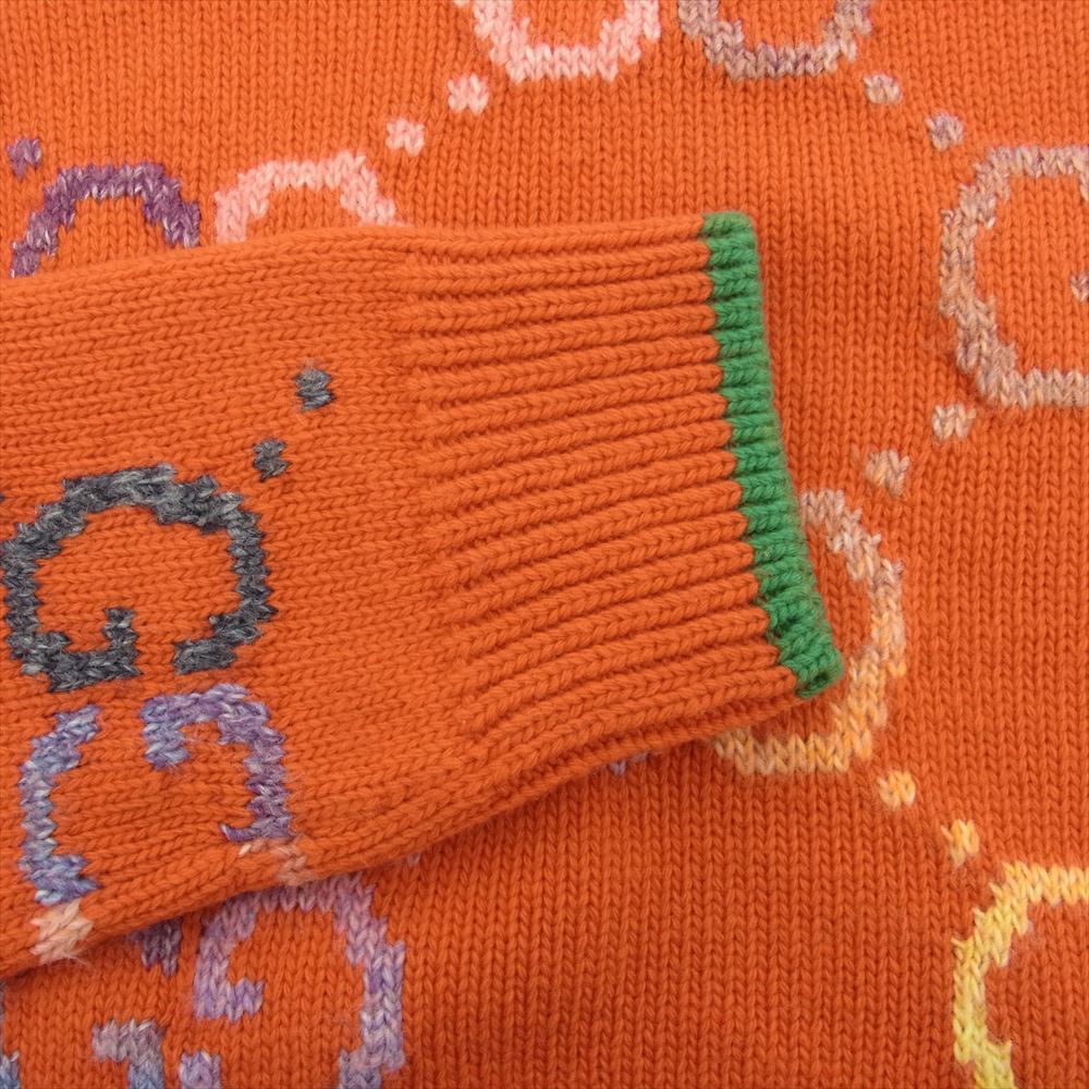 GUCCI グッチ 694774 GG Wool Jacquard Sweater ウール ジャカード セーター オレンジ系 XS【中古】
