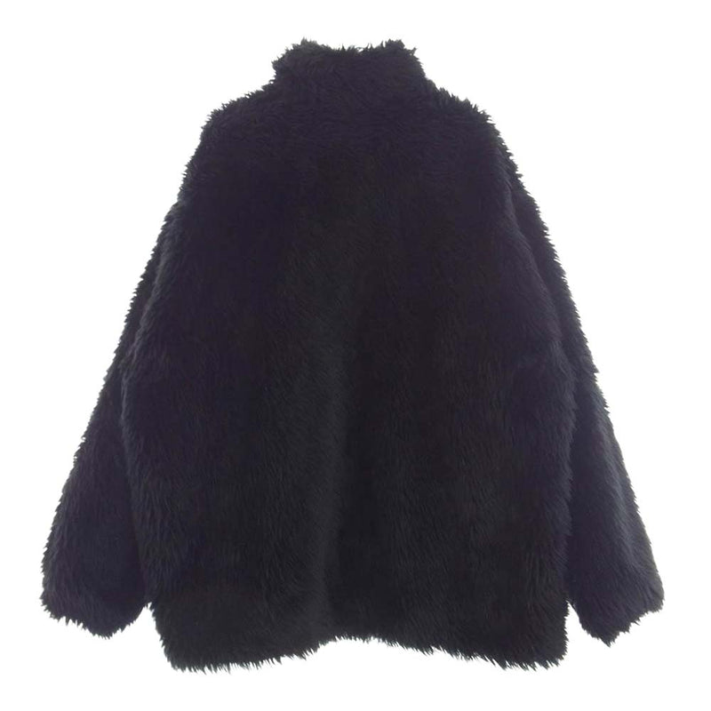 BALENCIAGA バレンシアガ 22AW 681818 ZIP UP FAKEFUR JACKET ジップアップ フェイクファー ジャケット ブラック系 44【中古】