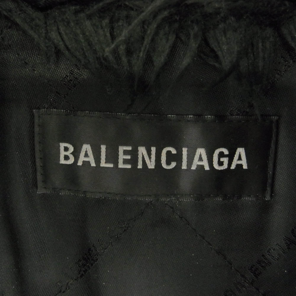 BALENCIAGA バレンシアガ 22AW 681818 ZIP UP FAKEFUR JACKET ジップアップ フェイクファー ジャケット ブラック系 44【中古】