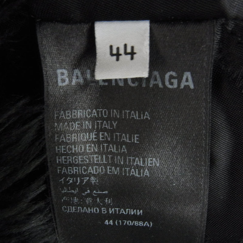 BALENCIAGA バレンシアガ 22AW 681818 ZIP UP FAKEFUR JACKET ジップアップ フェイクファー ジャケット ブラック系 44【中古】