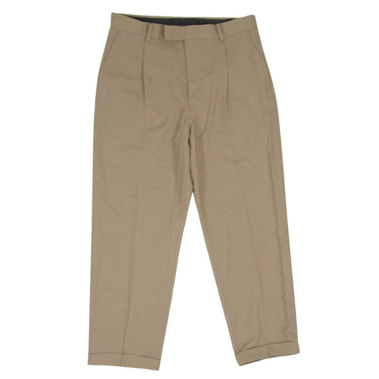 WACKO MARIA ワコマリア 23SS × DORMEUIL TYPE2 PLEATED TROUSER プリーツ トラウザー タイプ2 スラックス ブラウン系 XL【中古】