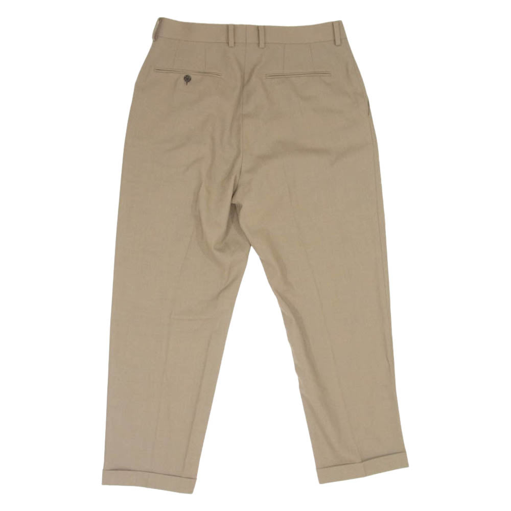 WACKO MARIA ワコマリア 23SS × DORMEUIL TYPE2 PLEATED TROUSER プリーツ トラウザー タイプ2 スラックス ブラウン系 XL【中古】
