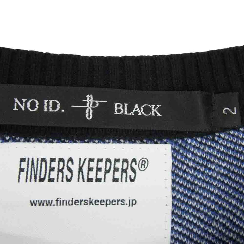 NO ID. ノーアイディ 442010-528K × FINDERS KEEPERS ファインダーズ キーパーズ 総柄 ニット セーター ブルー系 2【中古】