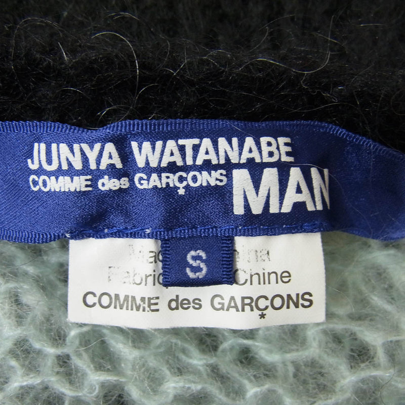 JUNYA WATANABE COMME des GARCONS MAN ジュンヤワタナベコムデギャルソンマン WN-N013 mohair sweater アシンメトリー カラーブロック モヘア ニット セーター ブラック系 S【中古】