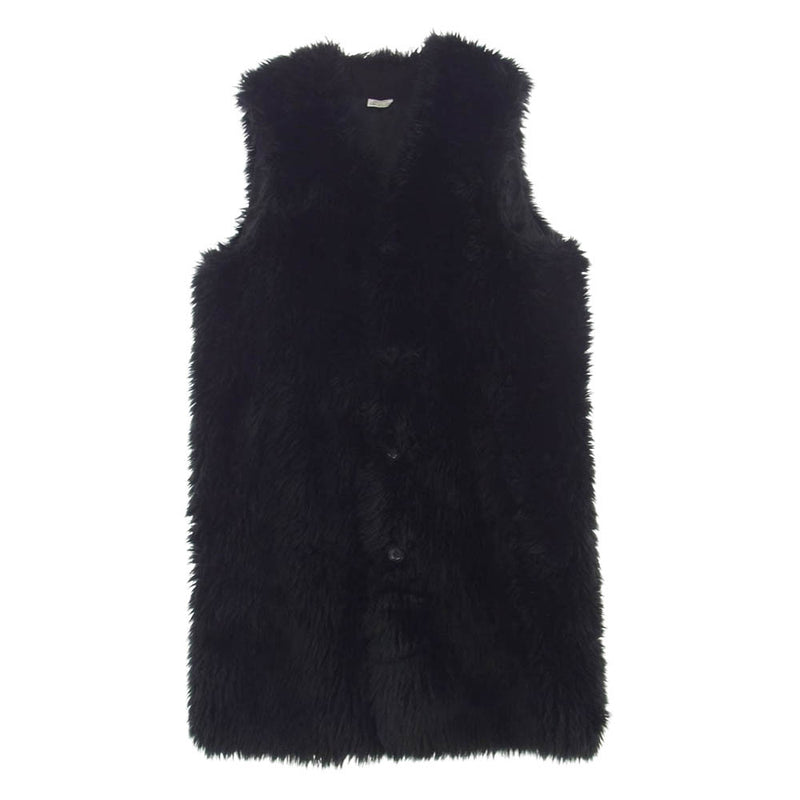 BLACK COMME des GARCONS ブラックコムデギャルソン 23AW 1L-C006 LONG FAUX FUR VEST ロング フェイクファー ベスト ブラック系 L【中古】