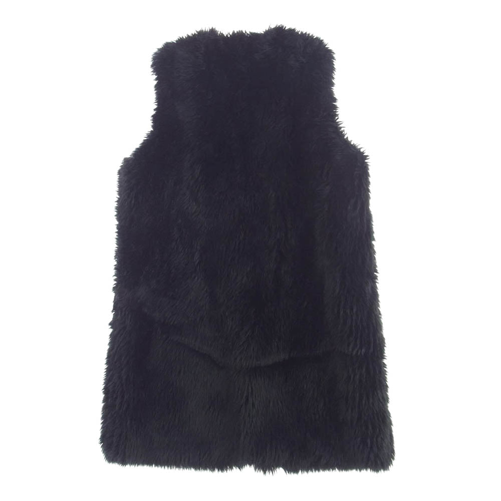 BLACK COMME des GARCONS ブラックコムデギャルソン 23AW 1L-C006 LONG FAUX FUR VEST ロング フェイクファー ベスト ブラック系 L【中古】