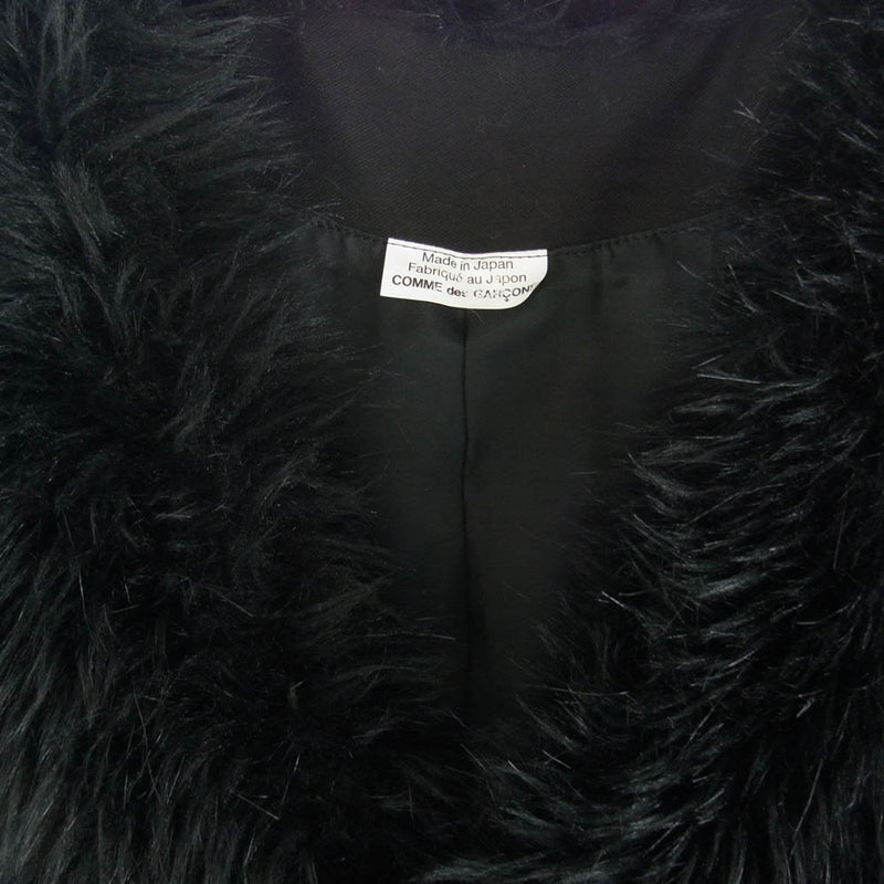 BLACK COMME des GARCONS ブラックコムデギャルソン 23AW 1L-C006 LONG FAUX FUR VEST ロング フェイクファー ベスト ブラック系 L【中古】