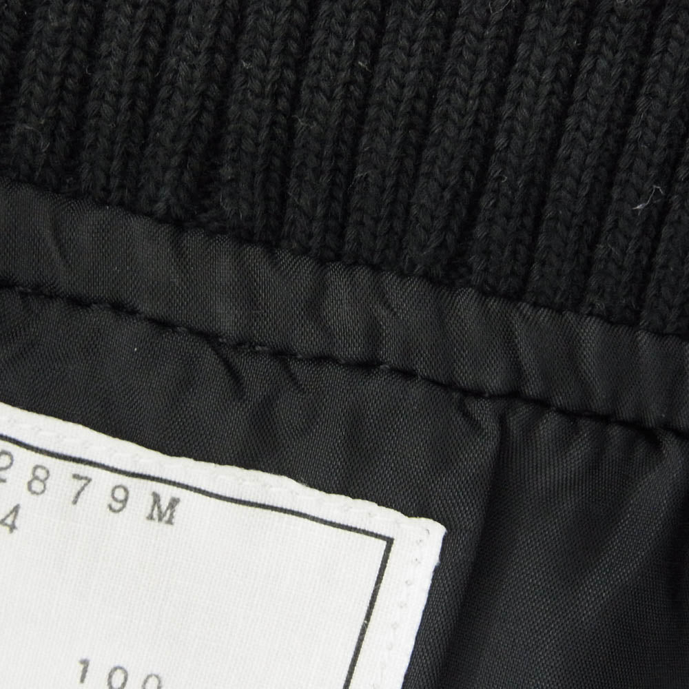 Sacai サカイ 22AW 22-02879M × MADSAKI マサキ Embroidery Wool Melton Blouson エンブロイダリー ウール メルトン ブルゾン 刺繍 袖レザー切り替え ジャケット ネイビー系 2【中古】