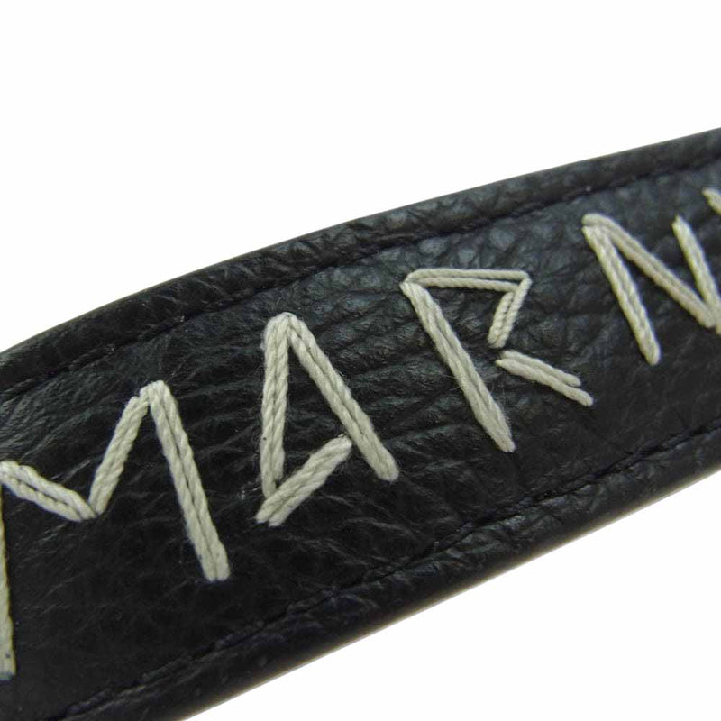 MARNI マルニ ロゴ刺 レザー キーリング キーホルダー ブラック系【美品】【中古】