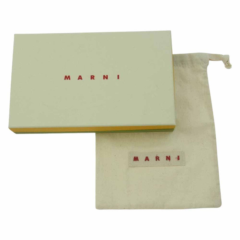 MARNI マルニ ロゴ刺 レザー キーリング キーホルダー ブラック系【美品】【中古】