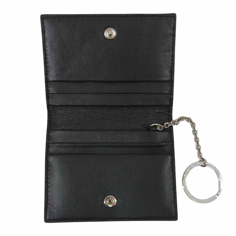 MARNI マルニ メンディング レザー カード ケース ロゴ刺繡 ブラック系【美品】【中古】