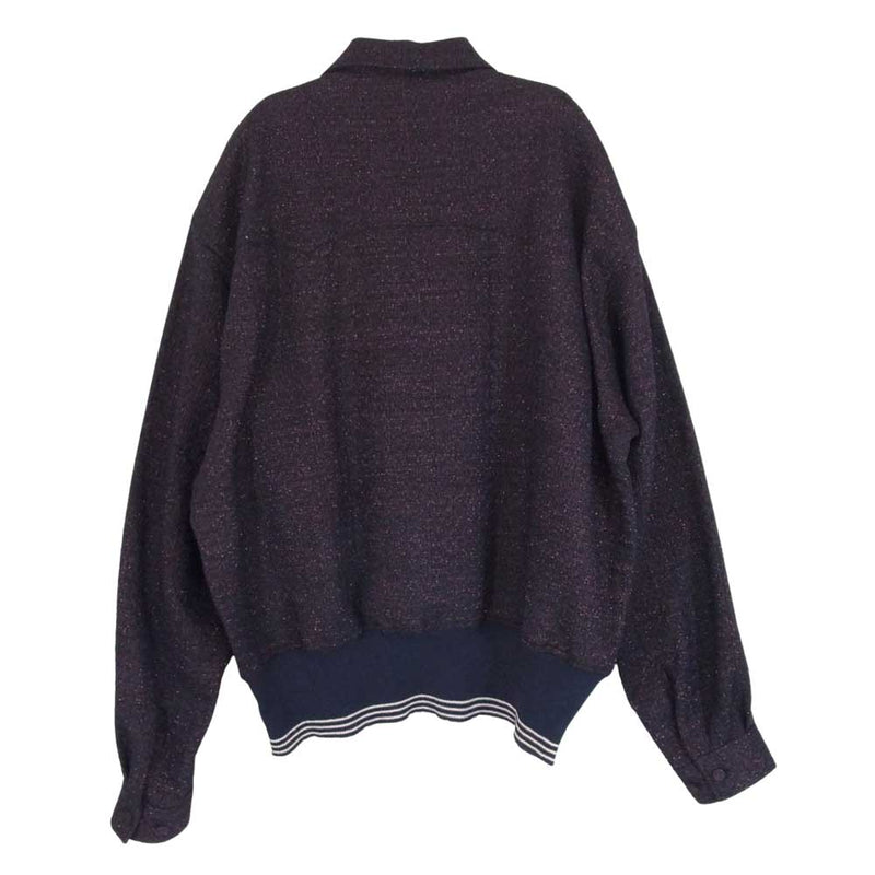 ダイリク 24AW 24AW TW-3 Tweed Mountain Rib Shirt Lame ツイード プル オーバー シャツ ネイビー系 M【美品】【中古】