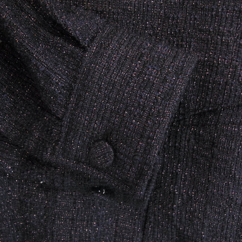 ダイリク 24AW 24AW TW-3 Tweed Mountain Rib Shirt Lame ツイード プル オーバー シャツ ネイビー系 M【美品】【中古】