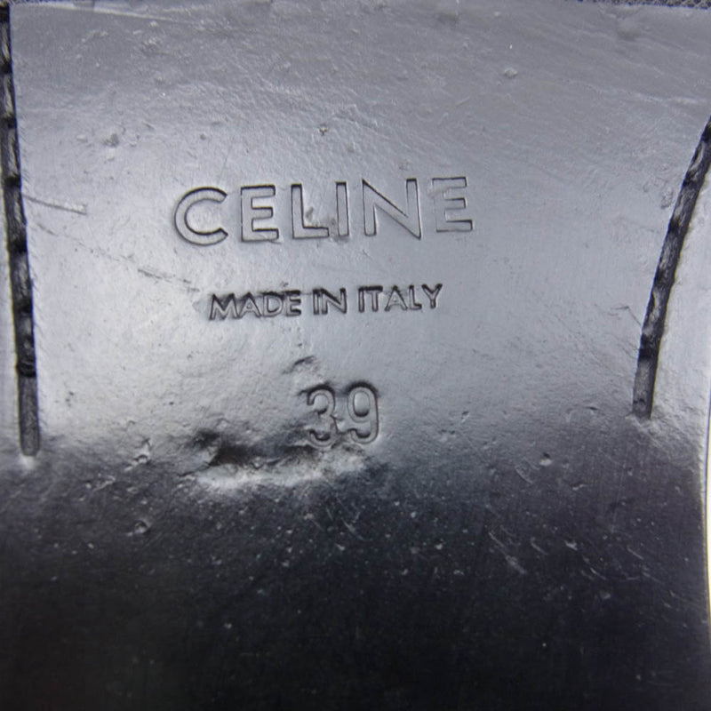 CELINE セリーヌ 774648 ルコ コインローファー レザーシューズ ブラック系 39【中古】