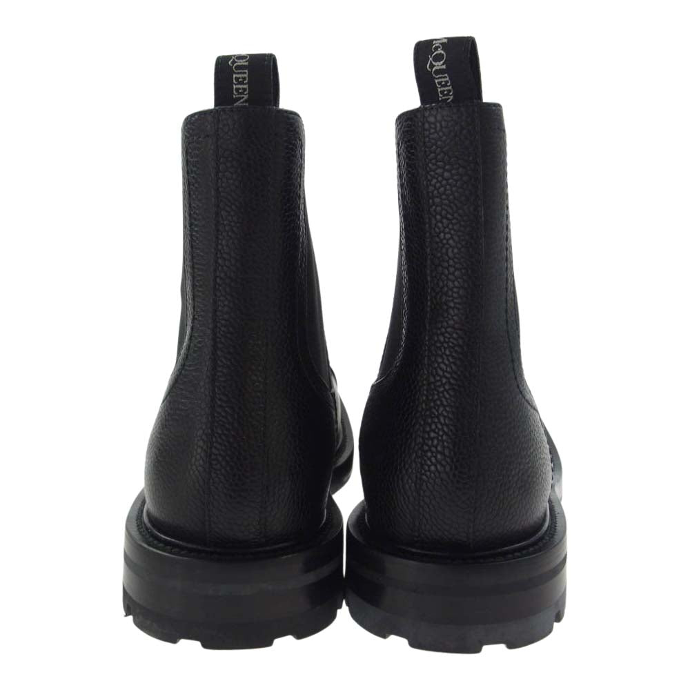Alexander McQueen アレキサンダーマックイーン 667911 レザー サイドゴア チェルシー ブーツ ブラック系 42【中古】