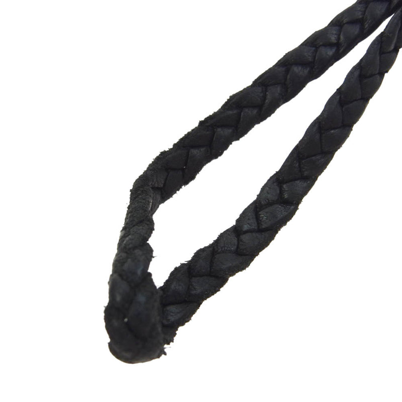 CHROME HEARTS クロムハーツ（原本無） LEATHER BRAID LIPS & TONGUE レザーブレード リップアンドタン ブラック系 シルバー系【中古】