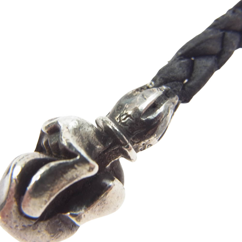 CHROME HEARTS クロムハーツ（原本無） LEATHER BRAID LIPS & TONGUE レザーブレード リップアンドタン ブラック系 シルバー系【中古】