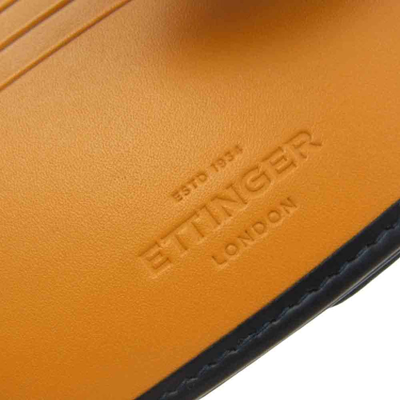 Ettinger エッティンガー ブライドルレザー 二つ折り財布 ウォレット ネイビー系【極上美品】【中古】