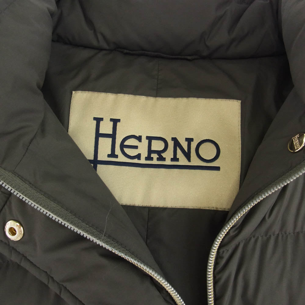 Herno ヘルノ PI0709D-12182-9460 着脱可能ファーフード付き ポーラテック ダウンコート グレー系 40【中古】