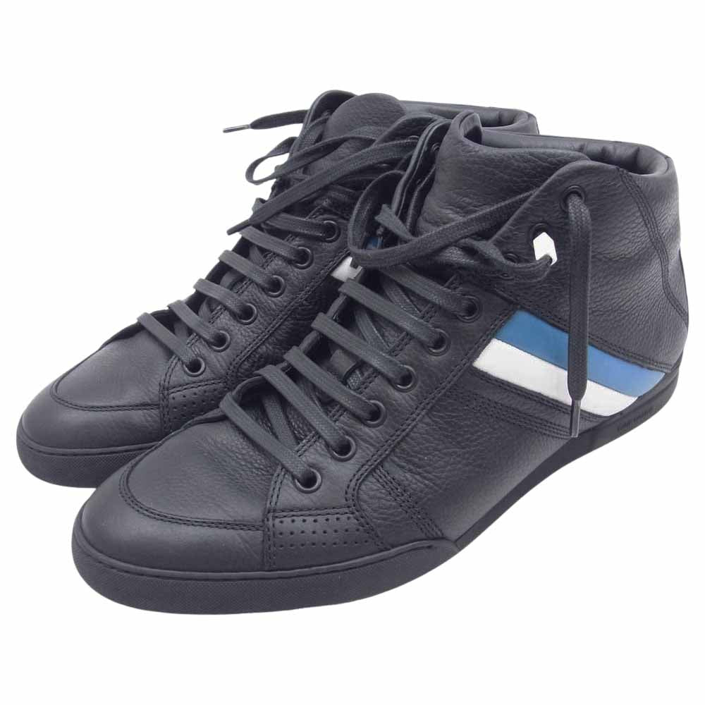 DIOR HOMME ディオールオム レザー ミッドカット スニーカー ブラック系 40【中古】