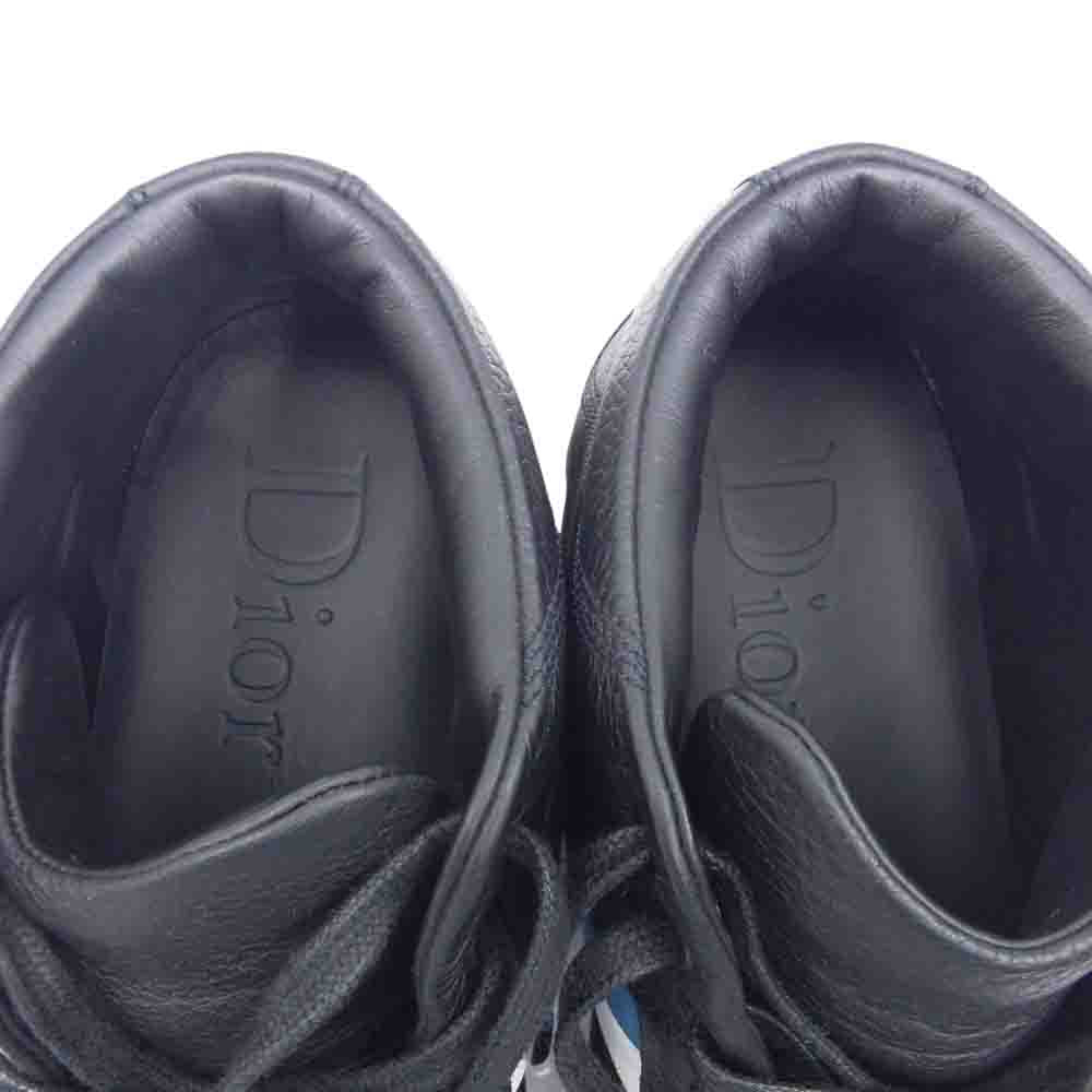 DIOR HOMME ディオールオム レザー ミッドカット スニーカー ブラック系 40【中古】